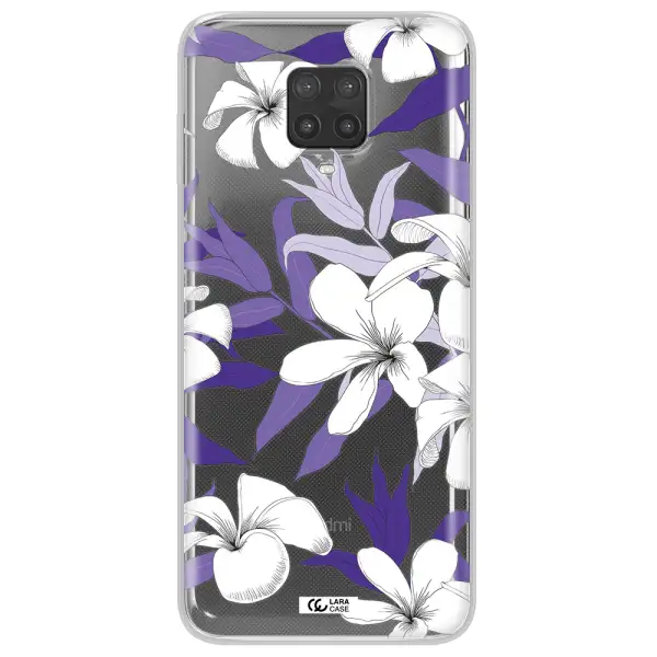 Purple Flower Xiaomi Note 9 Pro Clear TPU Case