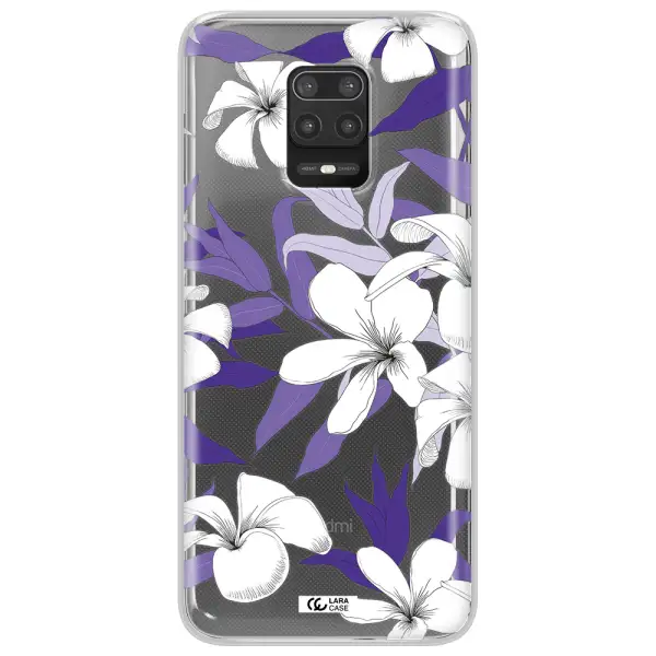 Purple Flower Xiaomi Note 9S Clear TPU Case