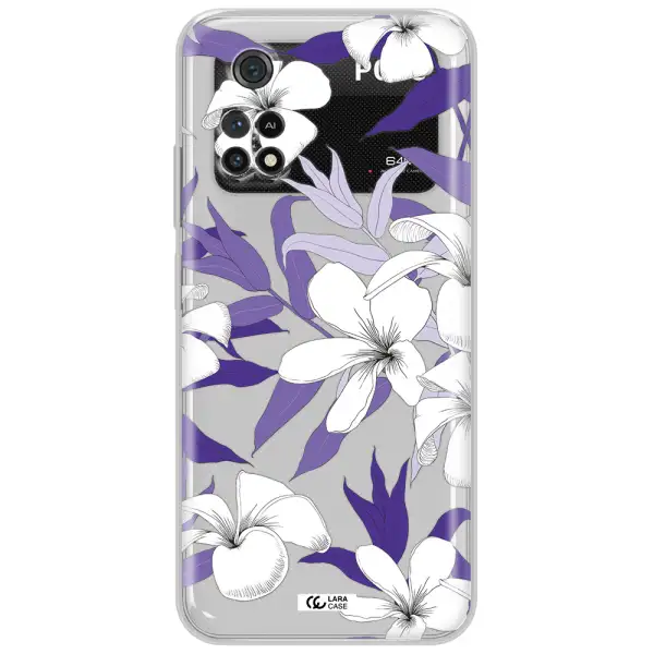 Purple Flower Xiaomi Poco M4 Pro 4G Clear Tpu Case