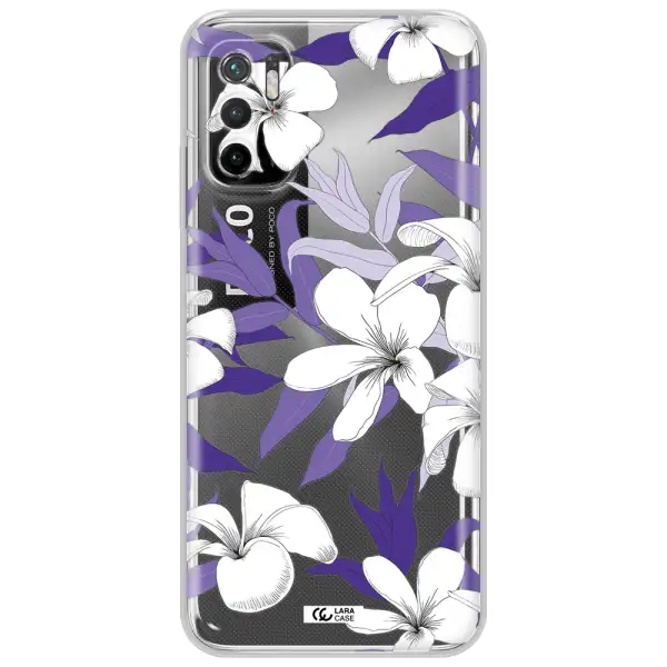 Purple Flower Xiaomi Poco M4 Pro 5G Clear Tpu Case