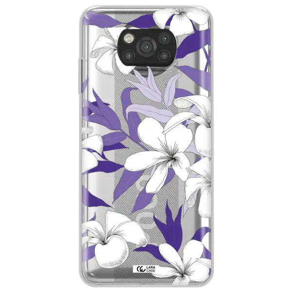 Purple Flower Xiaomi Poco X3 Clear TPU Case