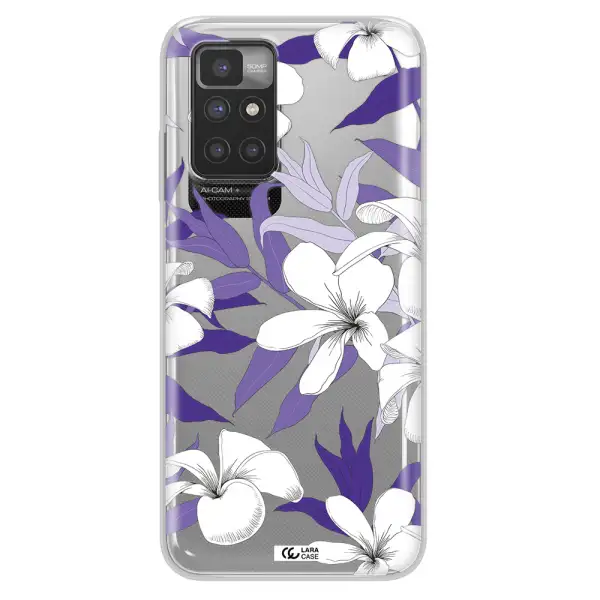 Purple Flower Xiaomi Redmi 10 Clear TPU Case