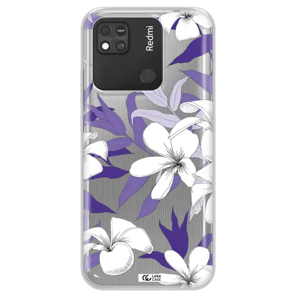 Purple Flower Xiaomi Redmi 10A Clear TPU Case