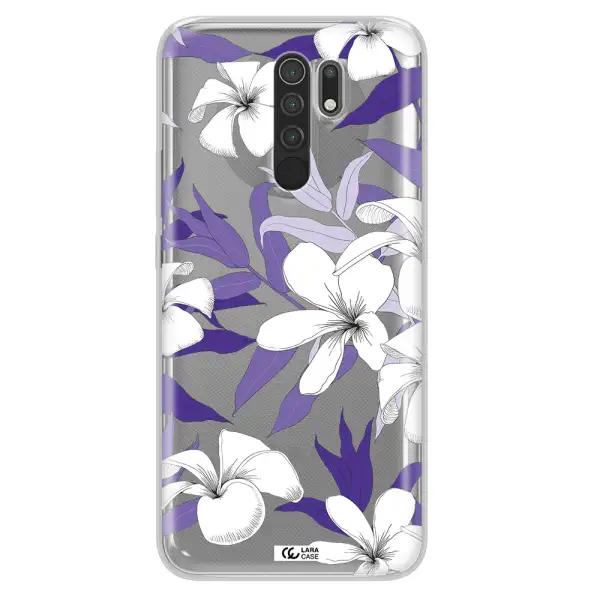 Purple Flower Xiaomi Redmi 9 Clear TPU Case