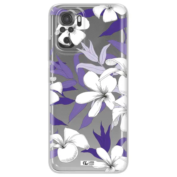 Purple Flower Xiaomi Redmi Note 10S Clear Tpu Case