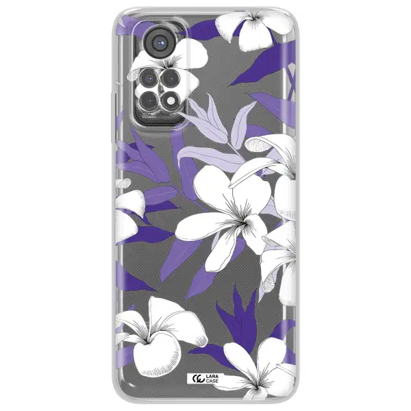 Purple Flower Xiaomi Redmi Note 11S Clear Tpu Case