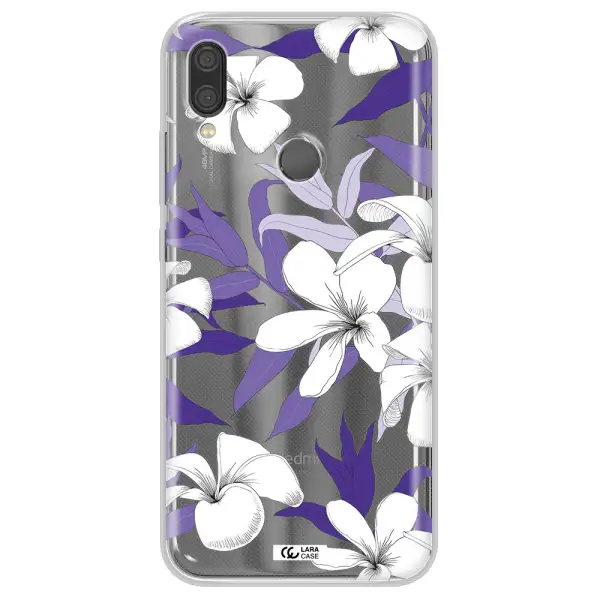 Purple Flower Xiaomi Redmi Note 7 Clear TPU Case