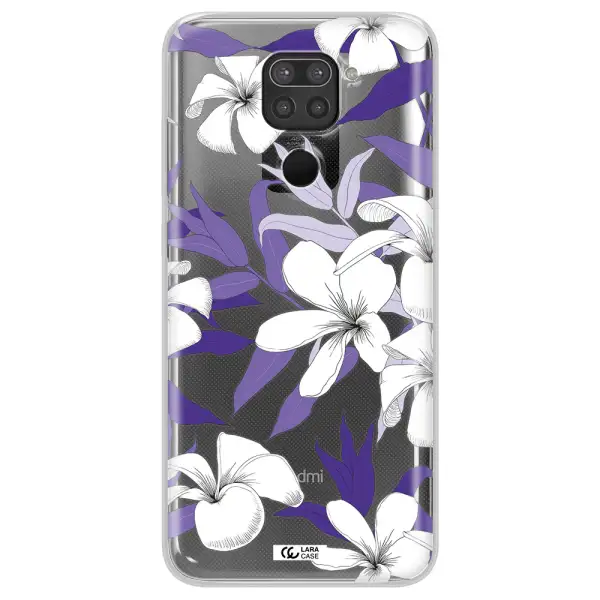 Purple Flower Xiaomi Redmi Note 9 Clear TPU Case