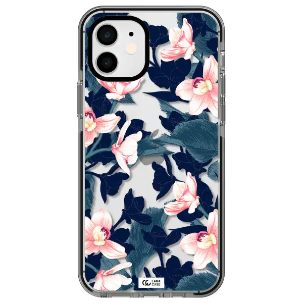 Orchid Apple iPhone 12 impact black border Case