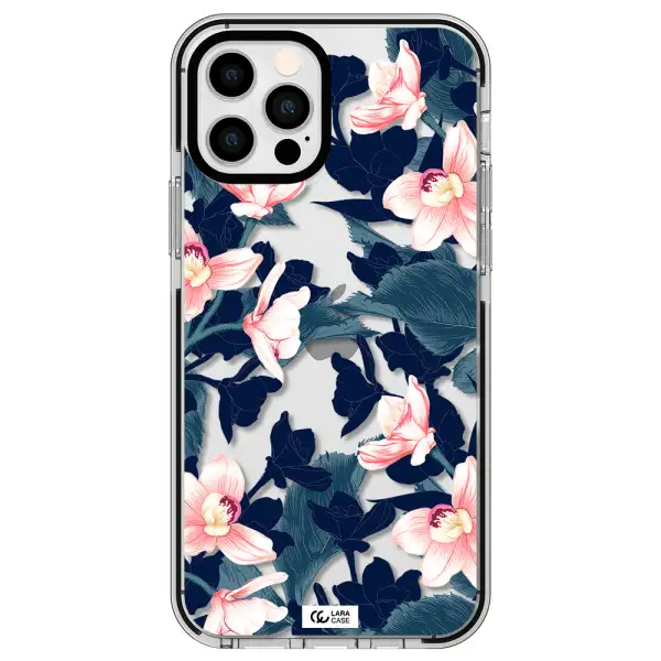 Orchid Apple iPhone 12 pro impact black border Case
