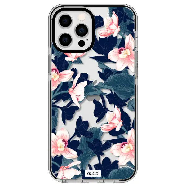 Orchid Apple iPhone 12 pro max impact black border Case