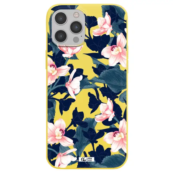 Orchid Apple iPhone 12 pro max Silicone canary yellow Case