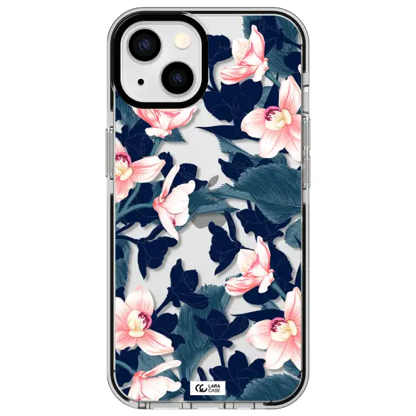 Orchid Apple iPhone 13 impact black border Case