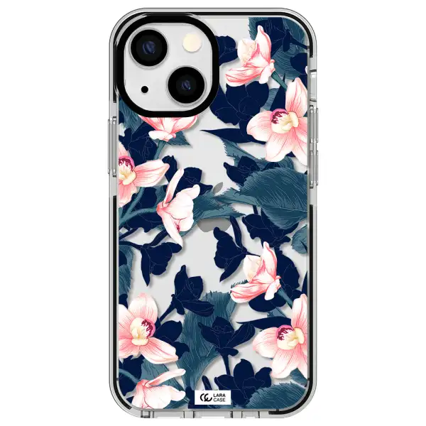 Orchid Apple iPhone 13 mini impact black border Case