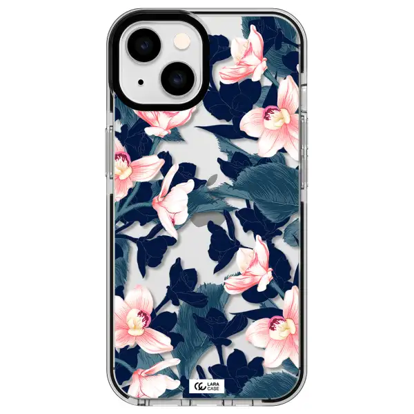 Orchid Apple iPhone 14 impact black border Case