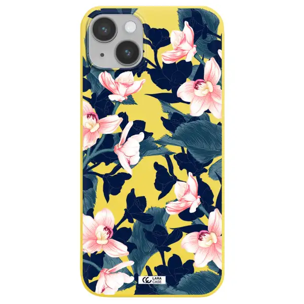 Orchid Apple iPhone 14 plus Silicone canary yellow Case