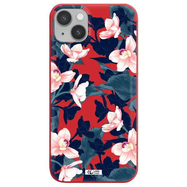 Orchid Apple iPhone 14 plus Silicone Imperial Red Case