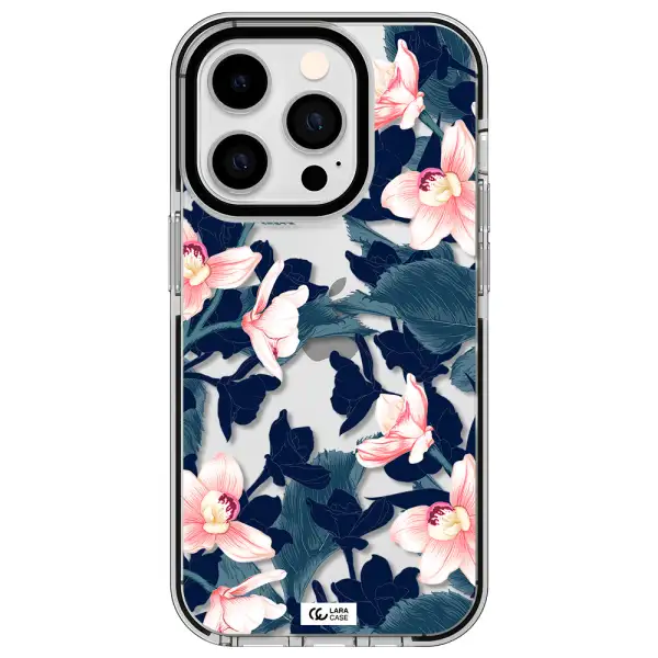 Orchid Apple iPhone 14 pro impact black border Case