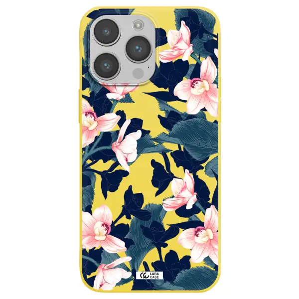Orchid Apple iPhone 14 pro max Silicone canary yellow Case