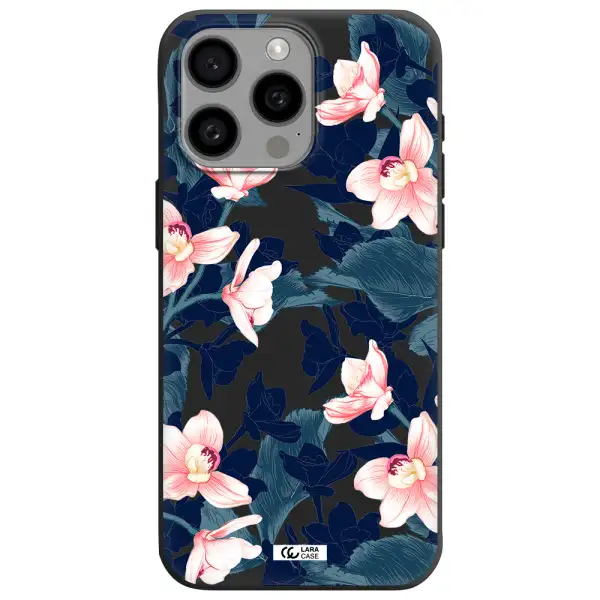 Orchid Apple Iphone 15 Pro max Silicone black Case
