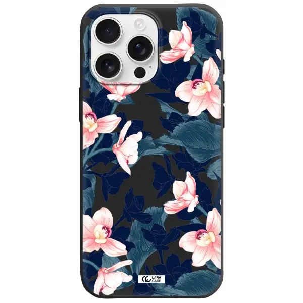 Orchid Apple Iphone 16 Pro Max Silicone Black Case