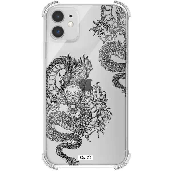 Dragon Line Art Apple iPhone 11 Clear PC Case