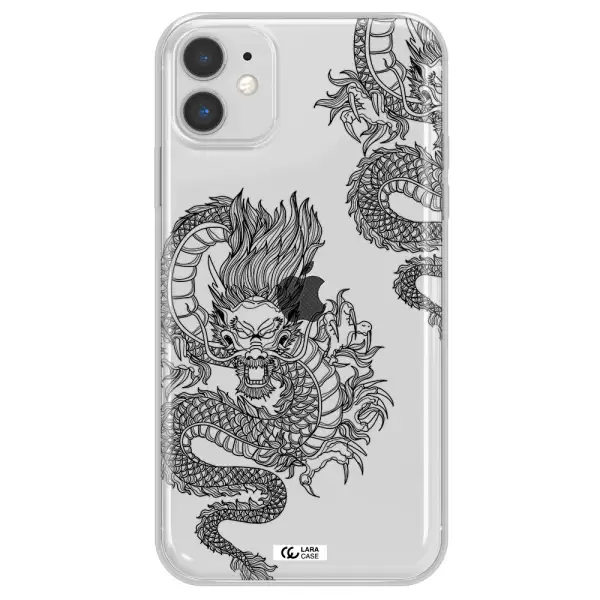 Dragon Line Art Apple iPhone 11 Clear TPU Case