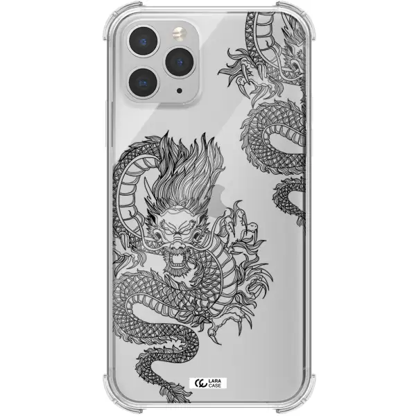 Dragon Line Art Apple iPhone 11 pro max Clear PC Case