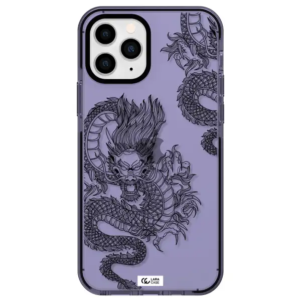 Dragon Line Art Apple iPhone 11 pro max impact Lilac Case