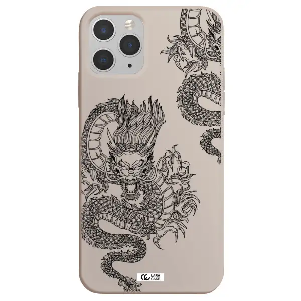 Dragon Line Art Apple iPhone 11 pro max Silicone Stone Case