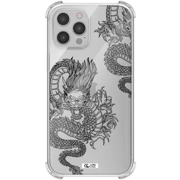 Dragon Line Art Apple iPhone 12 pro max Clear PC Case