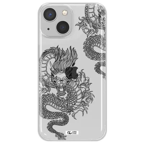 Dragon Line Art Apple iPhone 13 Clear TPU Case