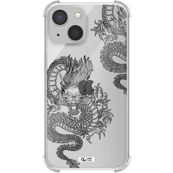Dragon Line Art Apple iPhone 13 mini Clear PC Case