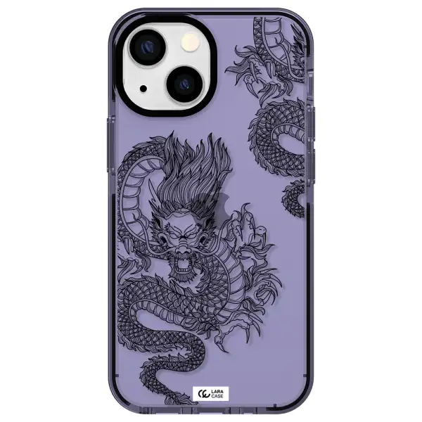 Dragon Line Art Apple iPhone 13 mini impact Lilac Case