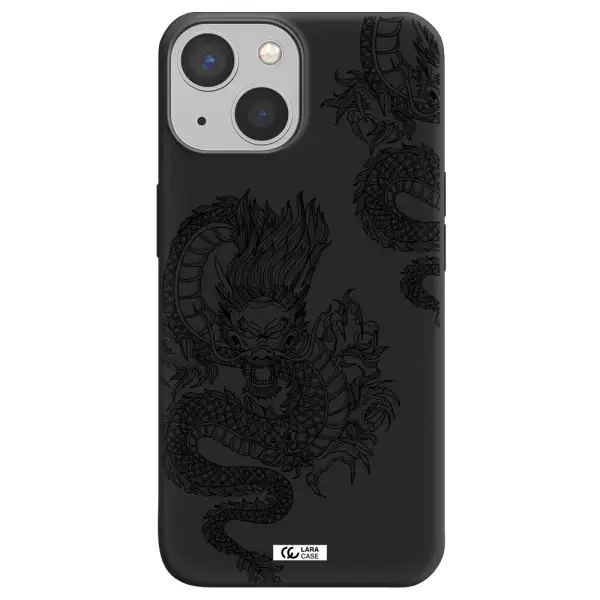 Dragon Line Art Apple iPhone 13 mini Silicone black Case