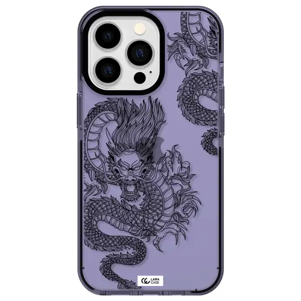 Dragon Line Art Apple iPhone 13 Pro impact Lilac Case