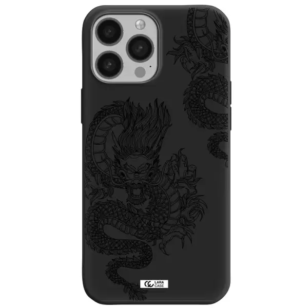 Dragon Line Art Apple iPhone 13 Pro Max Silicone black Case