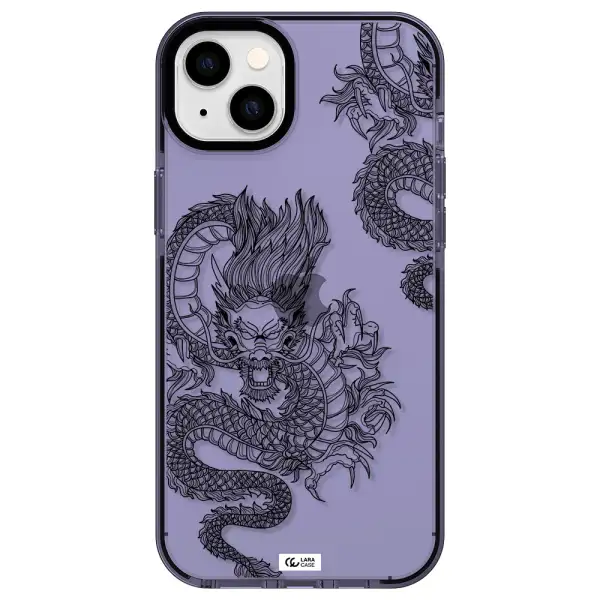 Dragon Line Art Apple iPhone 14 plus impact Lilac Case
