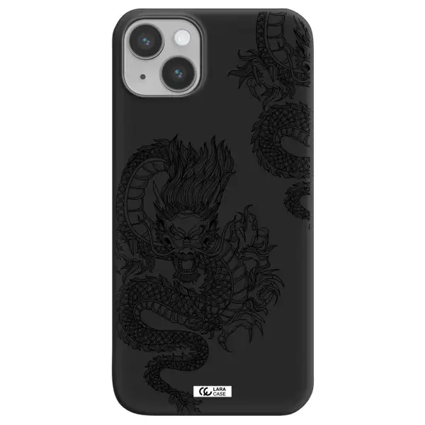 Dragon Line Art Apple iPhone 14 plus Silicone black Case