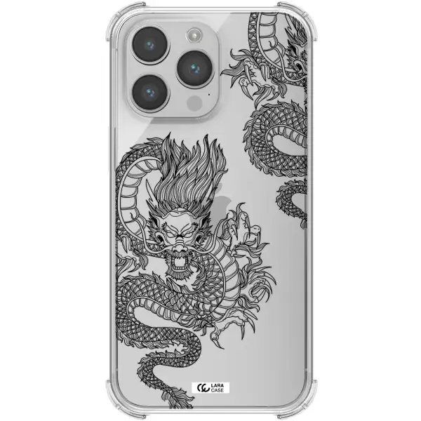 Dragon Line Art Apple iPhone 14 pro Clear PC Case