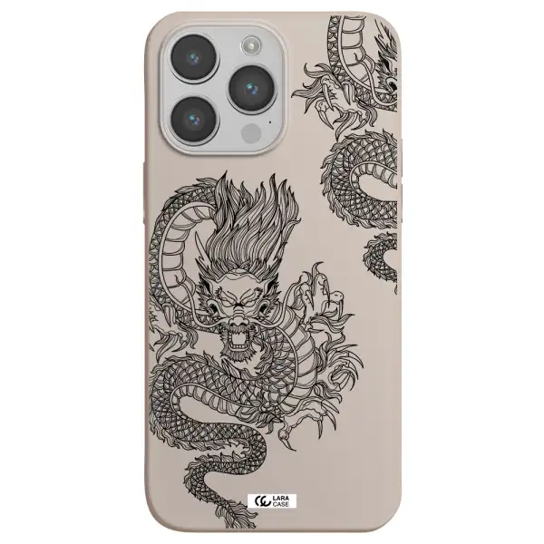Dragon Line Art Apple iPhone 14 pro max Silicone Stone Case
