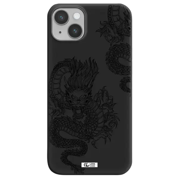Dragon Line Art Apple iPhone 14 Silicone black Case