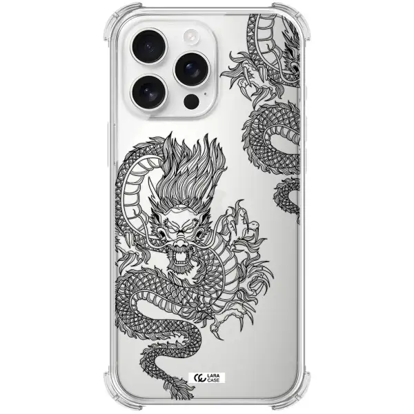 Dragon Line Art Apple Iphone 16 Pro Max Clear Pc Case