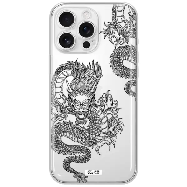 Dragon Line Art Apple Iphone 16 Pro Max Clear Tpu Case