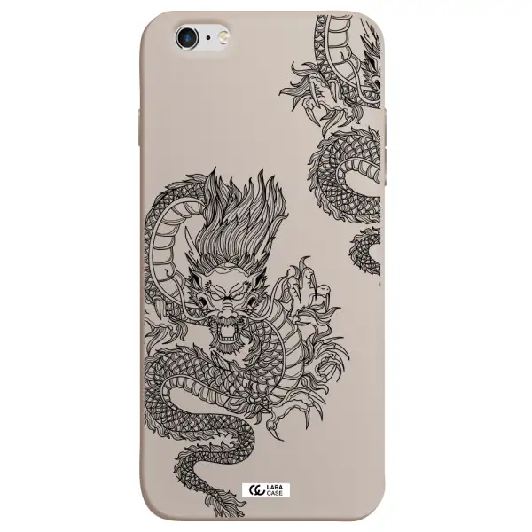 Dragon Line Art Apple iPhone 6 plus Silicone Stone Case