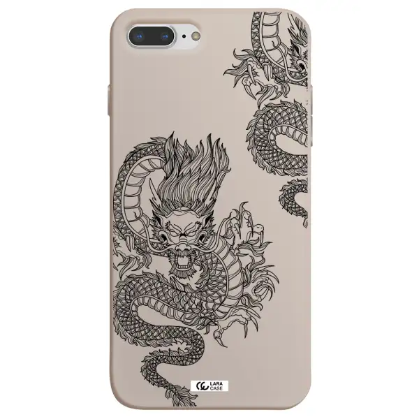Dragon Line Art Apple iPhone 7 plus Silicone Stone Case