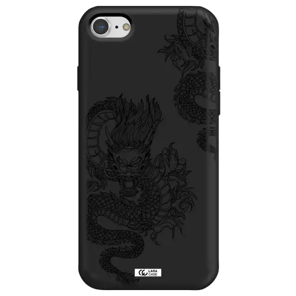 Dragon Line Art Apple iPhone 7 Silicone black Case