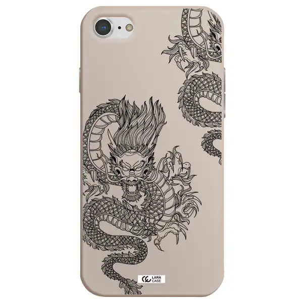 Dragon Line Art Apple iPhone 7 Silicone Stone Case