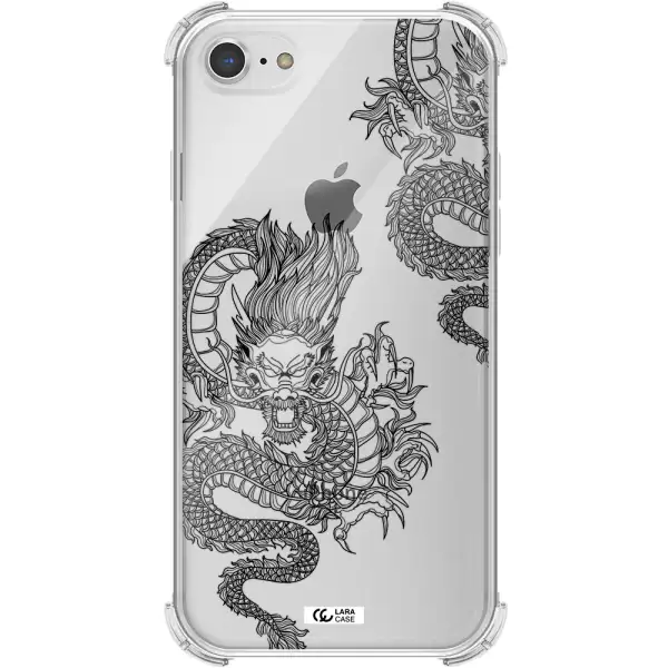 Dragon Line Art Apple iPhone 8 Clear PC Case