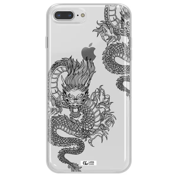 Dragon Line Art Apple iPhone 8 plus Clear TPU Case